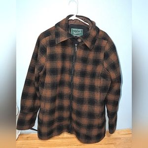 EUC Woolrich Women's XL Chatham Creek Chore Jacket Brown and Black Buffalo Check